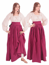 ANIKA Cotton Canvas Burgundy Skirt : Medieval Viking Renaissance Women Skirt